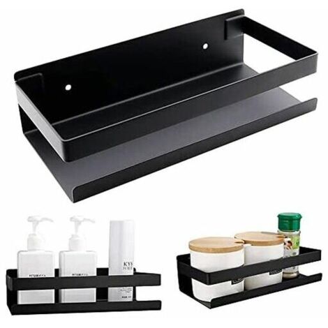 Étagère de douche sans perçage Version améliorée La colle auto-adhésive super forte assure un collage parfait de l'étagère de salle de bain en acier inoxydable