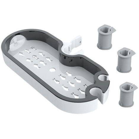 Étagère de douche suspendue en plastique sans perçage, hauteur réglable.
