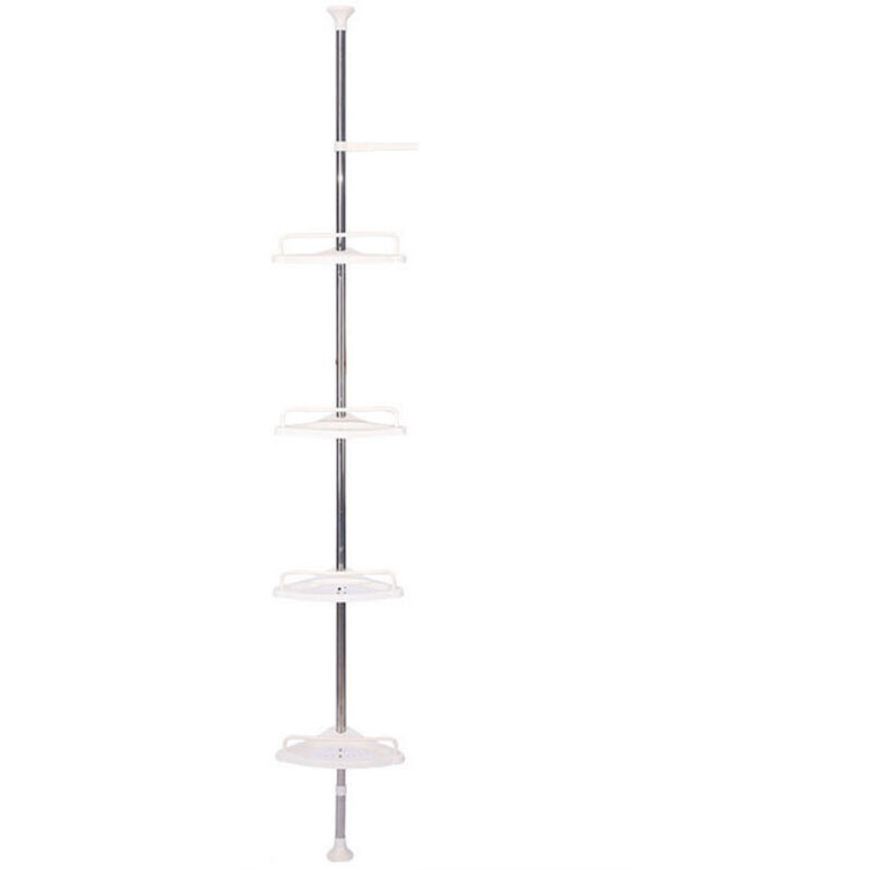 Étagère de douche télescopique 100-320 cm Étagère de douche réglable en hauteur sans perçage Étagère télescopique Étagère d'angle avec 4 paniers