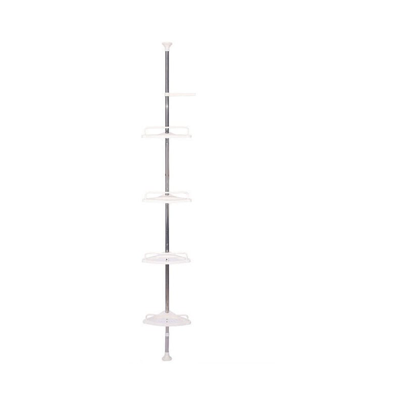 Etagère de douche télescopique 100-320 cm Etagère de douche réglable en hauteur sans perçage Etagère télescopique Etagère d'angle avec 4 paniers