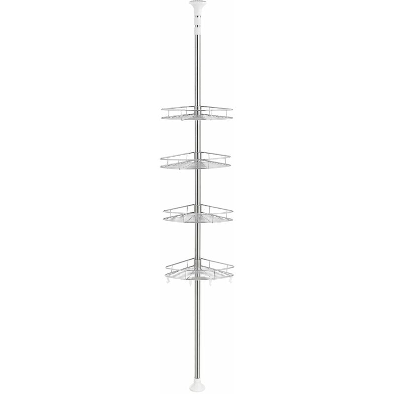 Étagère de douche télescopique haapavesi acier inoxydable 90 - 300 cm chrome
