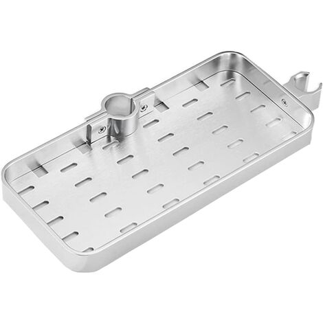 Étagère de Douche Télescopique Réglable en Alliage d'aluminum Réglable Organiseur de Salle de Bain Porte Savon Montage sans Perçage pour 19mm-25mm