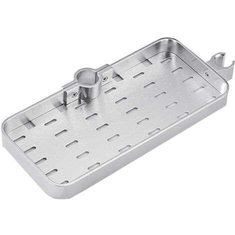 GRECQUEMYTH Étagère de Douche Télescopique Réglable en Alliage d'aluminum Réglable Organiseur de Salle de Bain Porte Savon Montage sans Perçage pour 19mm-25mm Ephé