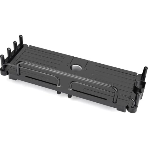 Étagère de douche télescopique sans perçage 32-48 cm, étagère de rangement suspendue pour barre de douche de 18 à 25 mm (noire)