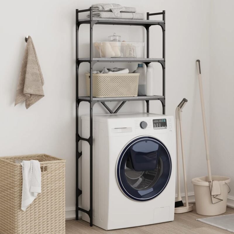 Vidaxl - tagère de lave-linge sonoma gris 67x25x163 cm bois ingénierie