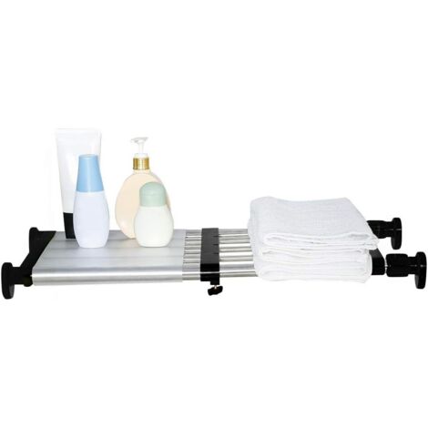 Étagère de Placard Telescopique en Métal Etagere de Rangement Réglable sans Perçage Organiseurs de Armoire Separateur Stockage Rack pour Cuisine, Salle de Bain, Chambre 40-60cm, Noir