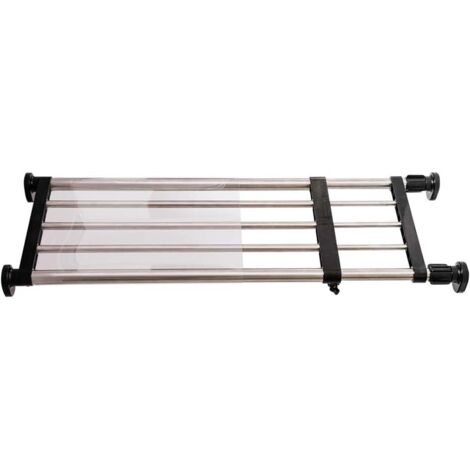 Étagère de Placard Telescopique en Métal Etagere de Rangement Réglable sans Perçage Organiseurs de Armoire Separateur Stockage Rack pour Cuisine, Salle de Bain, Chambre 50-80cm, Noir