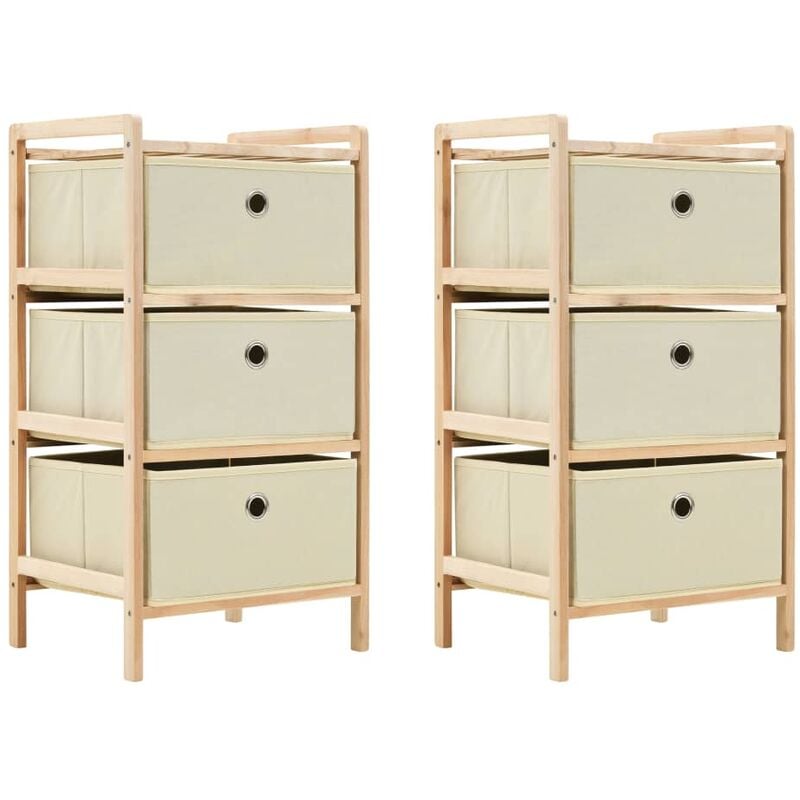 2 armoires pc avec paniers en tissu et bois de cèdre beige divers modèles des modèles : avec 3 paniers