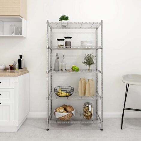 Étagère de rangement 5 niveaux 90x35x180 cm Chrome 250 kg vidaXL
