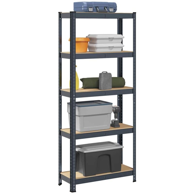 Étagère de rangement 5 niveaux Anthracite Acier bois ingénierie vidaXL