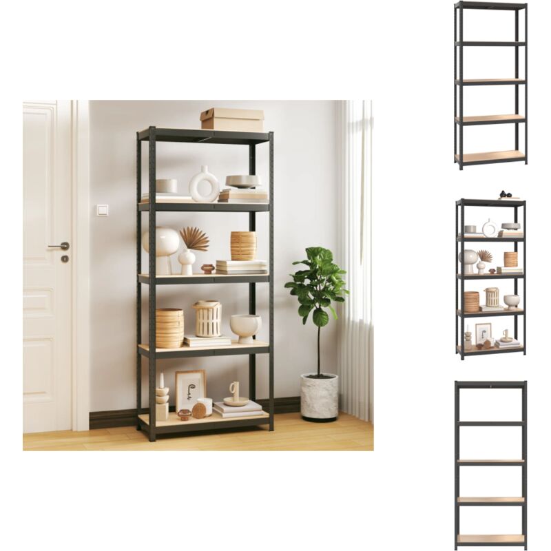 Vidaxl - tagère de rangement 5 niveaux Anthracite Acier bois ingénierie - Étagère Industrielle - Rangement Atelier - Rayonnage Métallique - Meuble