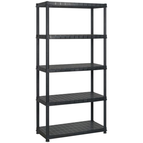 Étagère de rangement 5 niveaux Noir 274,5x45,7x185 cm Plastique