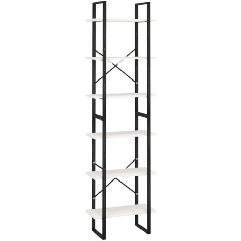 Étagère de rangement 60 x 30 x 210 cm bois de pin massif blanc