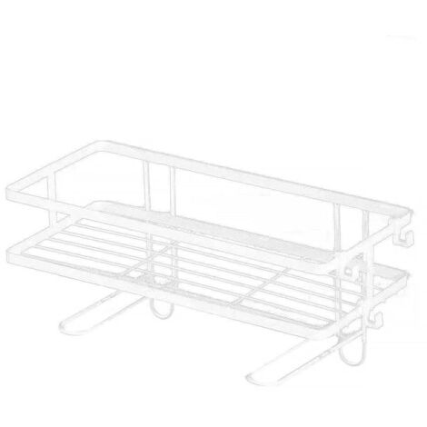 Étagère de rangement à 1 niveau, gain de place, à placer au-dessus des toilettes, en acier blanc.