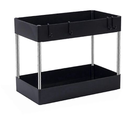 Étagère de rangement à 2 niveaux, sur pied, pour salle de bain, cuisine, évier, bibliothèque, dortoir, bureaux, garage, bureau, maison.