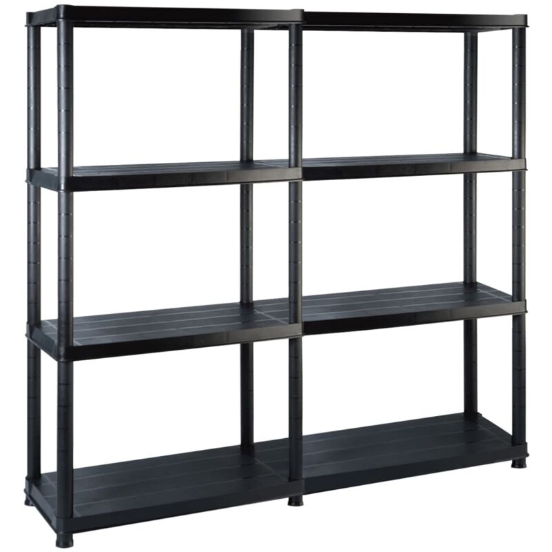 Étagère de rangement à 4 niveaux Noir 122x30,5x130 cm Plastique vidaXL