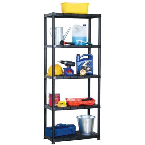 Étagère de rangement à 5 niveaux  Armoire de rangement Noir 71x38x170 cm Plastique BRZH744569 MaisonChic