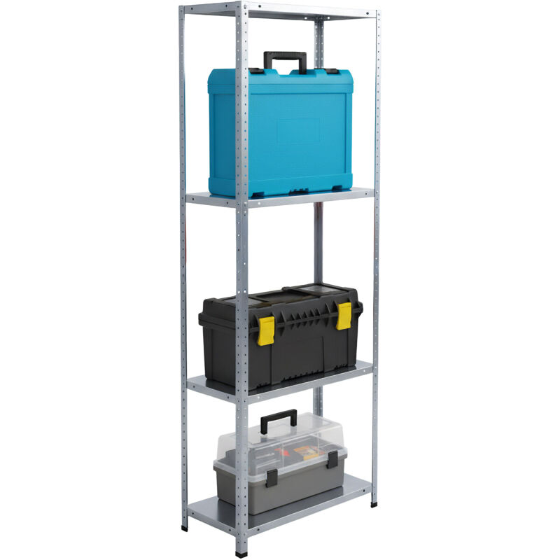 Étagère de rangement Relaxdays, acier galvanisé, H x L x P 180 x 60 x 40 cm, 160 kg, 4 niveaux, garage, étagère lourde