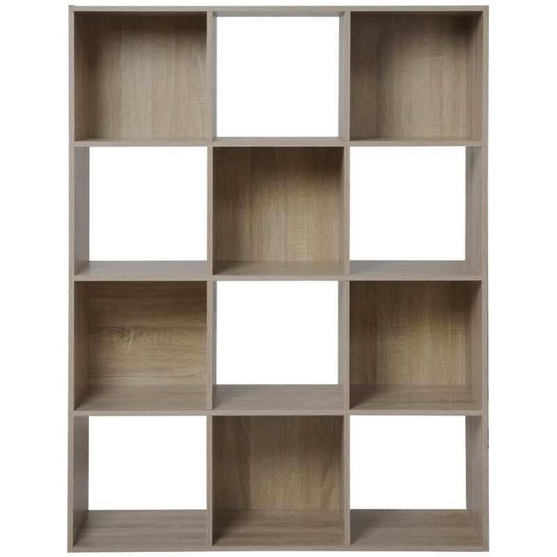 Etagère de rangement avec 12 cases Calicosy Bois clair - Bois clair