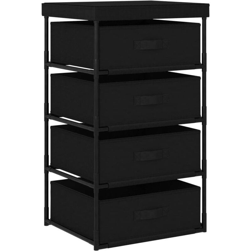 Vidaxl - Armoire avec 4 paniers amovibles en tissu en acier différentes couleurs Couleur : noir