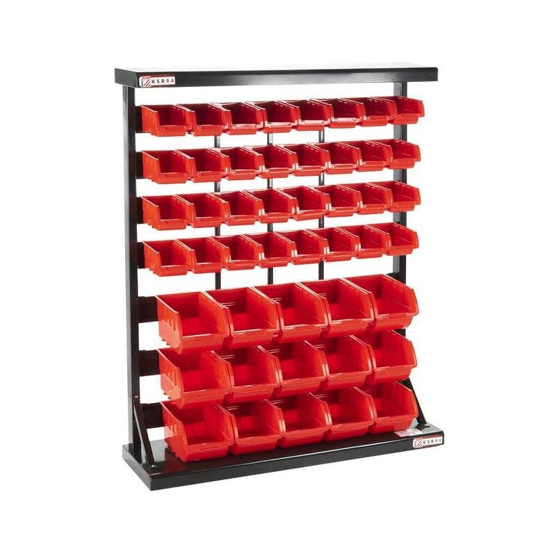 Holzmann - Etagère de rangement avec 47 bacs plastique
