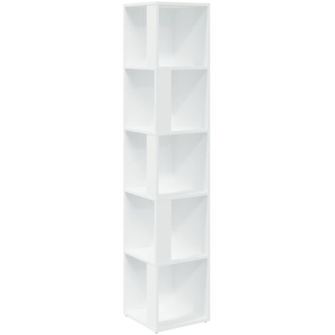 Étagère de Rangement Bibliothèque, Armoire d'angle Montage facile, Blanc 33x33x164,5 cm Aggloméré OIB3999E