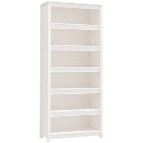 Étagère de Rangement Bibliothèque, Montage facile, Blanc 80x35x183 cm Bois de pin massif OIB3286E
