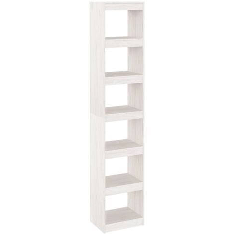 Étagère de Rangement Bibliothèque, Séparateur de pièce, Montage facile, Blanc 40x30x199 cm Pin massif OIB6276E