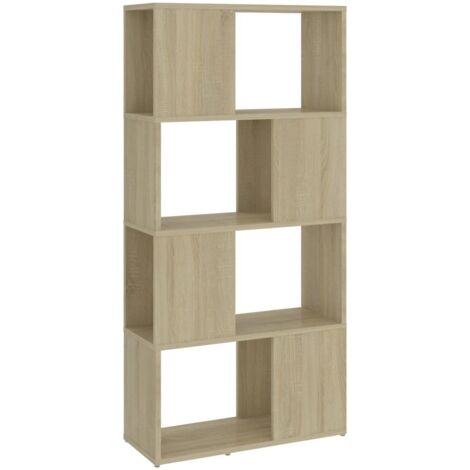 Étagère de Rangement Bibliothèque, Séparateur de pièce, Montage facile, Chêne Sonoma 60x24x124,5 cm OIB9412E
