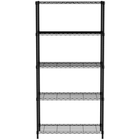 Étagère de rangement boulonnée à 5 étagères, noire, 91 x 45 x 183 cm - Hendi 812990