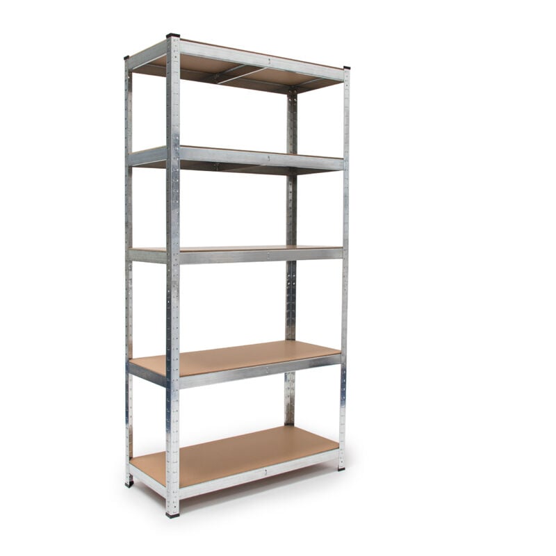 Tagère de rangement, lot 2, charge lourde, 875 kg, acier galvanisé, h x l x p : 180 x 90 x 40 cm, argenté