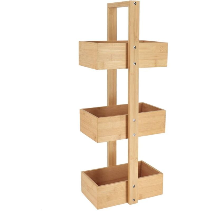 Tagère de rangement Desserte 3 niveaux en Bambou h 66 cm Tendance