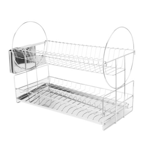 Étagère de Rangement Double Couche en Acier Inoxydable pour Évier de Cuisine