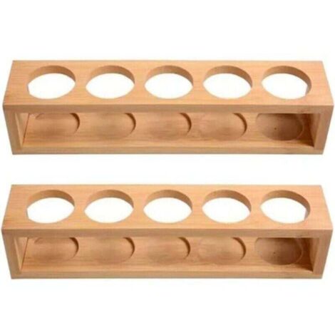 Étagère de rangement en 2 parties pour huiles essentielles en bambou naturel. support de table à 1 niveau. convient pour bouteilles de 15 ml. bouteilles de 10 et 5 ml