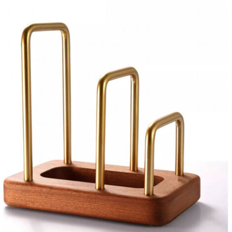 Étagère de rangement en bois massif pour planches à découper, support de comptoir de cuisine, support pour couvercles de casseroles, étagère de rangement pour planches à découper