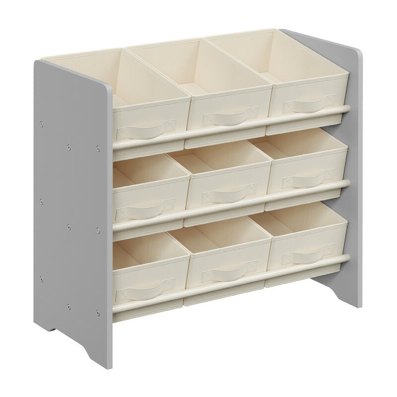 Tagère à Jouets pour Enfants, Étagère à Livres pour Enfants, 9 Boîtes de Rangement en Tissu Non-tissé, pour Chambre d'Enfant, Spacieuse, 62,5 x 29,5