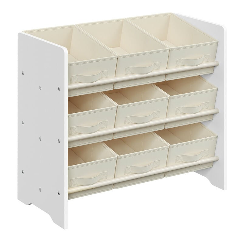 Tagère à Jouets pour Enfants, Étagère à Livres pour Enfants, 9 Boîtes de Rangement en Tissu Non-tissé, Étagère pour Chambre d'Enfant, Spacieuse, 62,5