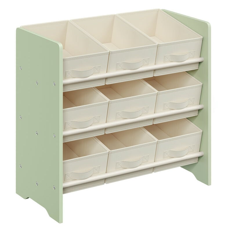 Tagère à Jouets pour Enfants, Étagère à Livres pour Enfants, 9 Boîtes de Rangement en Tissu Non-tissé, Étagère pour Chambre d'Enfant, Spacieuse, 62,5