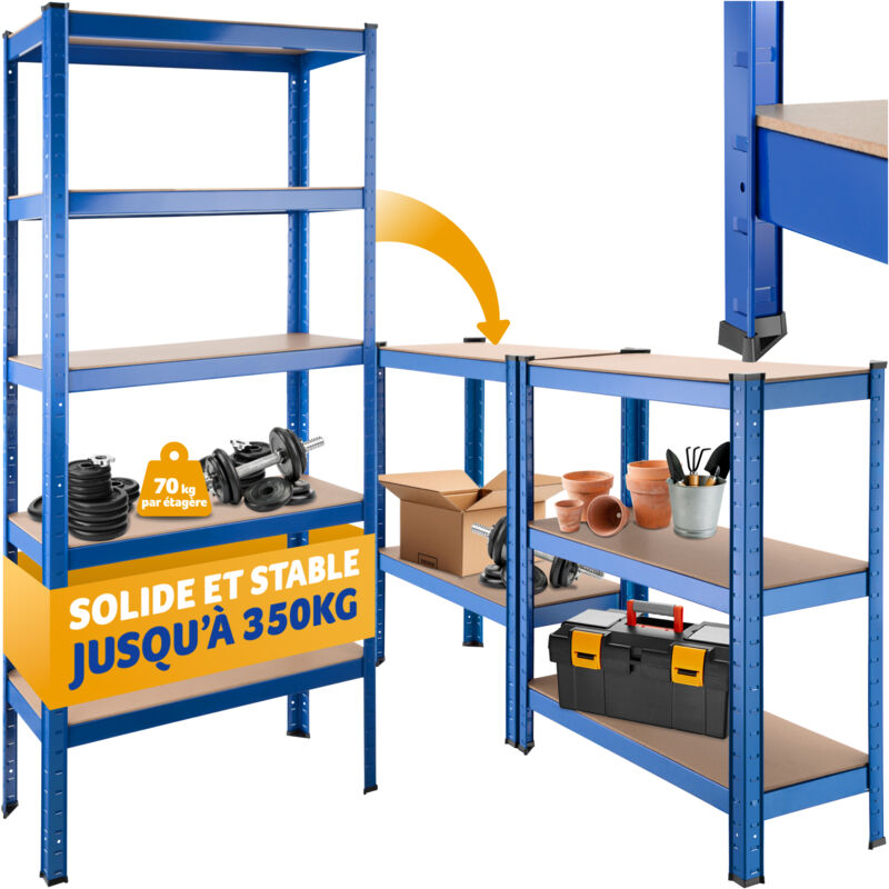Tectake - Etagères charges lourdes à 5 niveaux -