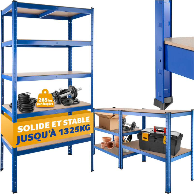 Tectake - Etagères charges lourdes à 5 niveaux -