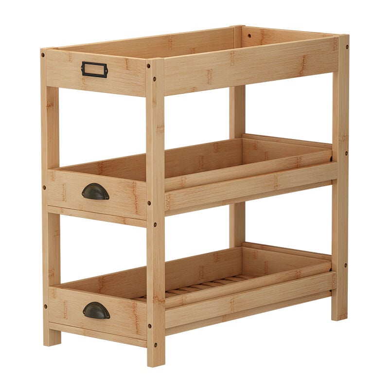 Tagère de rangement Legum, Bambou, 66 x 66 cm avec 3 étagères Vicco