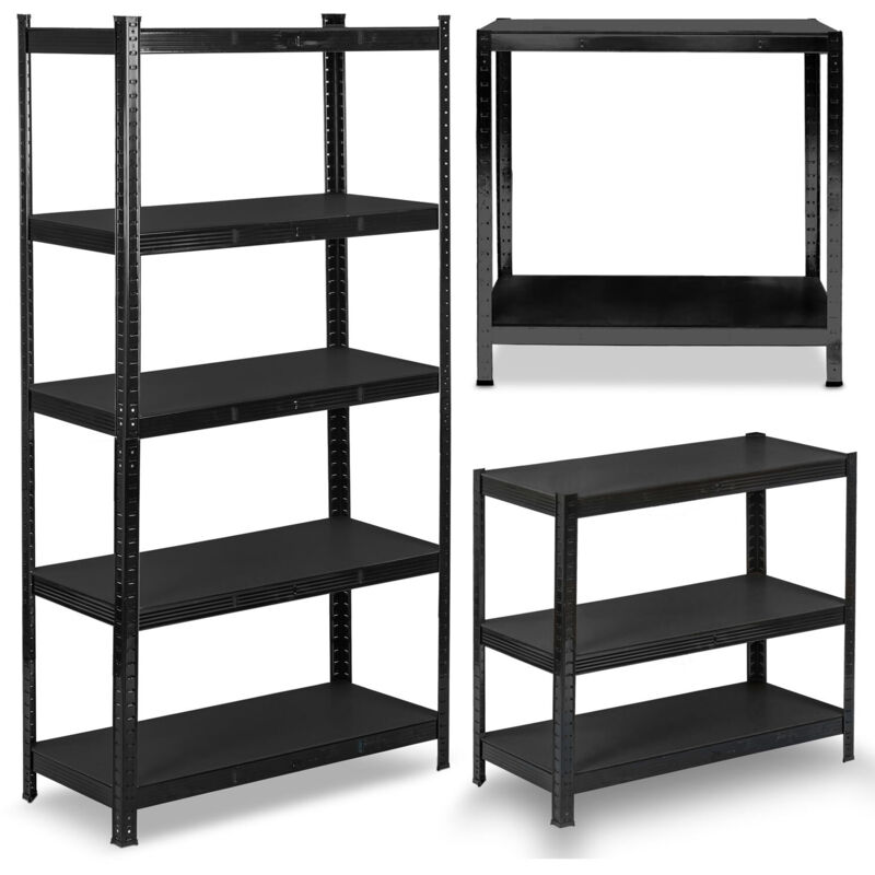 Étagère de rangement métallique 180 x 90 x 40 cm Humberg HR-851 noire
