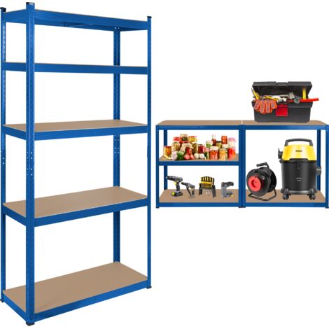 Étagère de rangement métallique 2 en 1 Rebel, 5 niveaux, garage, 180 x 90 x 40 cm, 750 kg