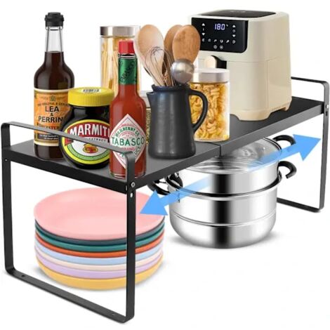 Étagère de rangement métallique coulissante, pour placard de cuisine/salle de bain/plan de travail/porte-ustensiles