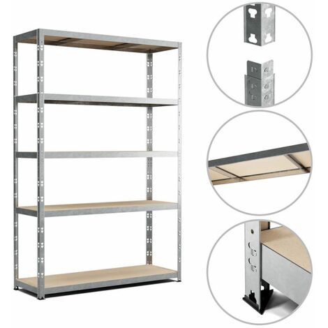 EUROSPEN Etagère de rangement modulable et polyvalente pour atelier, garage, cave... Charge Lourde max 875kg -180x120x40cm - Gris - Gris