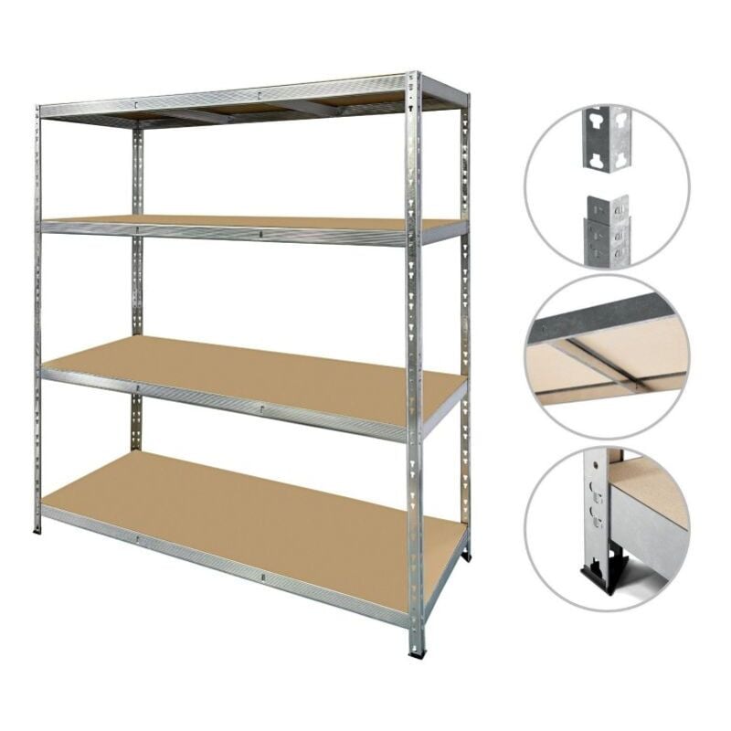 Etagère de rangement modulable et polyvalente pour atelier, garage cave ...Charges Lourdes -180x150x40cm - Gris
