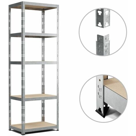 EUROSPEN Etagere de Rangement modulable et polyvalente pour atelier, garage, cave...Charges Lourdes 172x75x30cm - Gris