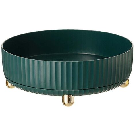 Étagère de rangement multifonction rotative à 360°, résistante à l'huile et antidérapante, pour ustensiles de cuisine (couleur foncée).