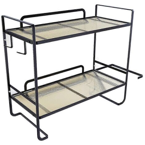 Étagère de rangement multifonctionnelle au-dessus des toilettes, modèle noir.