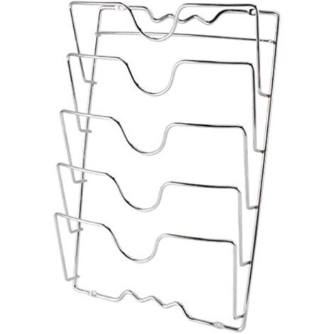 Étagère de rangement murale à 5 niveaux pour la cuisine  Boîte de rangement multifonctionnelle pour couvercles de casseroles et planches à découper, fixation murale, gain de place